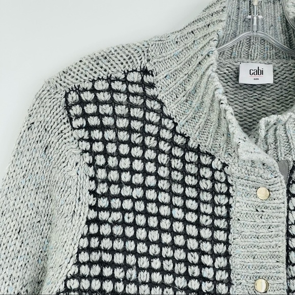 Cabi square stitch cardigan sweater 3006 button front - Picture 2 of 9